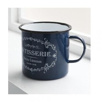 エナメル・ブルーマグポット 4個セット カップ ブルー ホウロウ ナチュラル 艶あり プランター