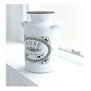 エナメル・ホワイトミルクカン 2個セット プランター ディスプレイ 小物入れ アンティーク調 白