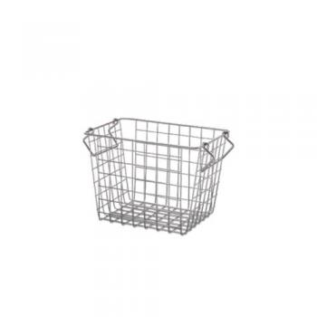 ワイヤーバスケット シルバー スタッキング かご 収納 洗濯 高さ18.5 通販