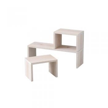 ウッドディスプレイ ホワイト シェルフ 3点セット インテリア 飾り棚 通販