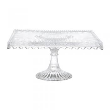 SQUARE CAKE STAND L ガラス コンポート クリア ティータイム 幅25