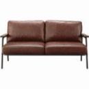 アイアンレザーソファ 革 皮 レトロ調 クラッシック アンティーク調 茶 インダストリアル