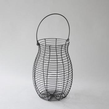 IRON カーブ バスケット トール かご ブラック おしゃれ アイアン 高さ32