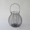 IRON カーブ バスケット ワイド かご ブラック おしゃれ アイアン 高さ25