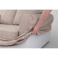 カバーリングソファ(2人掛) カウチ  木フレーム ファブリックソファ 布 ベージュ　　　　　