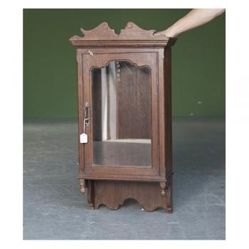 ミニキャビネット アンティーク家具 おしゃれ 木製 壁掛け フレーム ガラス シャビー ショーケース