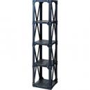 スリムラック 黒 ブラック お洒落 木製 ノスタルジー 4段 インダストリアル