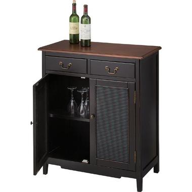 シックキャビネット アンティーク調 黒 ブラック お洒落 木製 収納 ラック 棚 インダストリアル