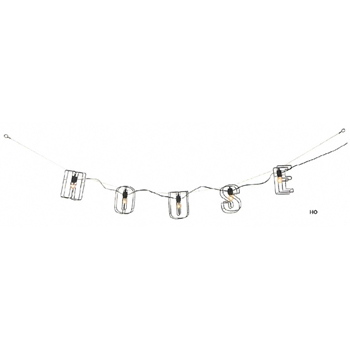 アルファベット型の吊り下げランプ HOUSE LED電球使用可 ライト ワイヤー アイアン