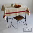 テーブルクロス フランリーニュ コットン アイボリー レッド おしゃれ カジュアル 長さ110