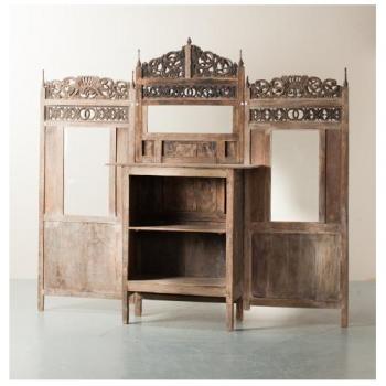 パーテーション アンティーク家具 おしゃれ 木製 チェスト 彫り ナチュラル 北欧調 エレガント