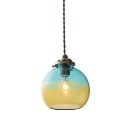 ペンダントライト ブルー 電球付き 壁スイッチ ガラス スチール おしゃれ 温かみ