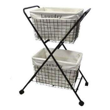 2step ランドリーキャスター ランドリーバスケット シンプル ラック アイアン 高さ900