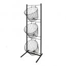 3step ラウンドバスケット かご シンプル ラック アイアン ブラック 高さ1200