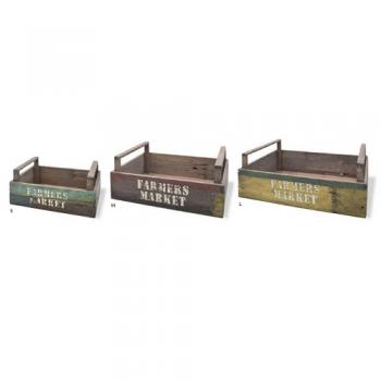 リサイクルオールドボックス02 set3 ナチュラル プランターカバー 幅280~400