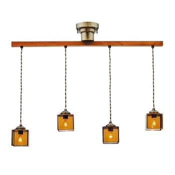 ペンダントライト 上品な輝き アンティーク アンバー 電球無し