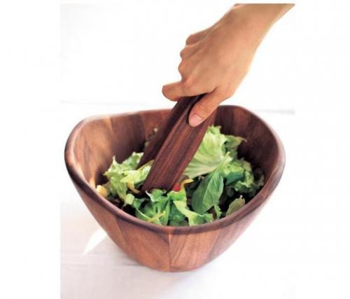 サラダボウル 木製 ウッド 手料理 ホームパーティー 茶 ブラウン キッチン用品 器 ボウル