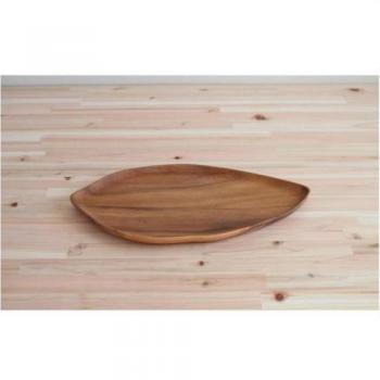 リーフプレート 木製 ウッド 手料理 おもてなし ホームパーティー 茶 ブラウン 皿 葉