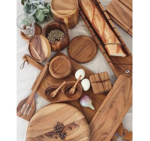 ダブルボウル 2スプーンセット 木製 ウッド 手料理 茶 ブラウン ナチュラル おしゃれ カフェ