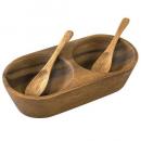 ダブルボウル 2スプーンセット 木製 ウッド 手料理 茶 ブラウン ナチュラル おしゃれ カフェ