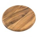 サービングトレイ 木製 ウッド 手料理 茶 ブラウン ナチュラル おしゃれ カフェ 丸皿 浅皿