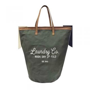 Raundry&Co バッグ カーキ カジュアル ランドリーバスケット 布 収納 高さ800