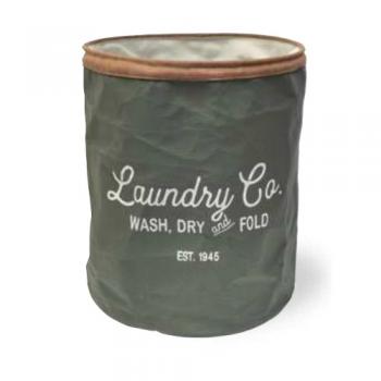 Raundry&CoバスケットL カーキ カジュアル ランドリーバスケット 布 収納 高さ450