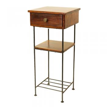 ウッドサイドテーブル 3段 引出し 収納家具 インテリア ベッド 高さ70 通販