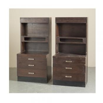 キャビネット アンティーク家具 おしゃれ 木製 シェルフ 2段 棚 重厚感 引出し 高さ115