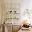 壁掛けも アンティーク調アイアンシェルフ ガラス板 白 黒　ホワイト ブラック シャビー お洒落 棚