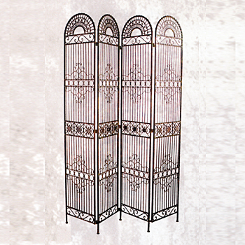 クラシックアイアン4連パーテーション/アンティーク調 スクリーン ついたて インテリア 間仕切り