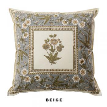 プリントクッションカバー ベージュ 雑貨 リビング ダイニング 幅45 通販