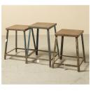 アイアンスツール アンティーク家具 おしゃれ 木製 ブラウン 椅子 チェア シャビー 高さ46