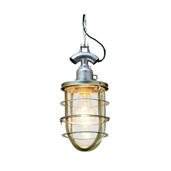 ペンダントライト デッキライト風 レトロ アルミ クリアガラス ハウス球付き