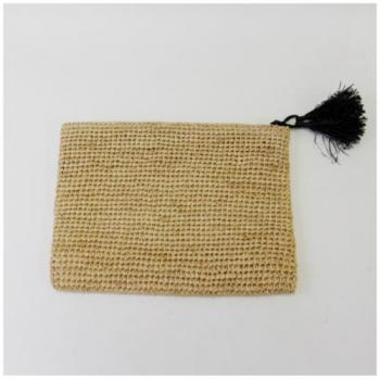 RAFFIA タッセル クラッチバッグ ナチュール NT おしゃれ ナチュラル 幅34cm