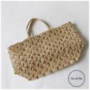 ABACA トートバッグ マクラメ リーフ WH ホワイト ナチュラル 幅40cm