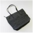 ABACA クロシェバッグ フェルメ ZIP BK ブラック ナチュラル 幅40cm