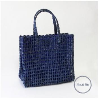 ABACA バッグ ボンプレイド NV ネイビー トート おしゃれ ナチュラル 幅33cm