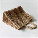 ABACA スクエアバッグ ストレープ BR ブラウン トート おしゃれ ナチュラル 幅40cm