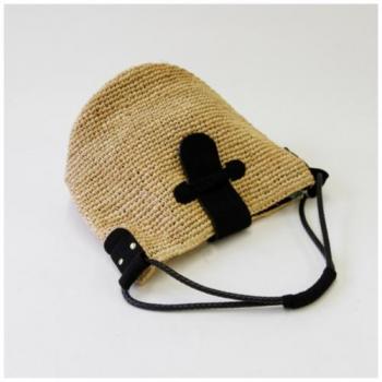 RAFFIA フラップベルト バッグ BK ショルダーバッグ おしゃれ ナチュラル 直径18