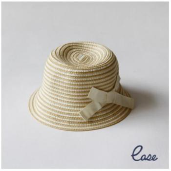 ラインボーダー RIBBON KID’S ハット IV おしゃれ ナチュラル 帽子 直径52cm
