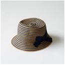 ラインボーダー RIBBON KID’S ハット NV おしゃれ ナチュラル 帽子 直径52cm