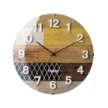 電波掛け時計 ガラス プラスチック オシャレ デザイン イエロー