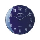 電波掛け時計 日本メーカームーブメント ガラス シンプル ネイビー