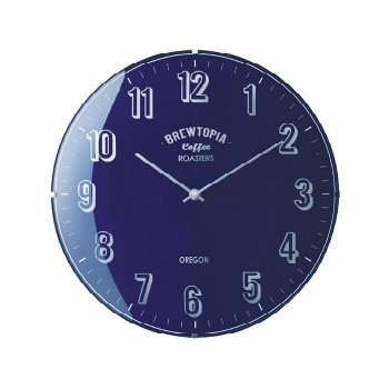 電波掛け時計 日本メーカームーブメント ガラス シンプル ネイビー