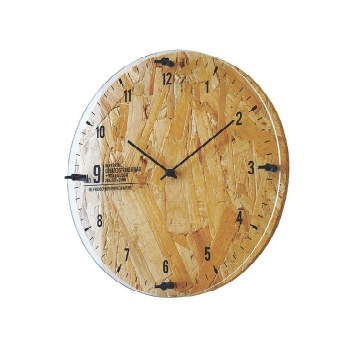 掛け時計 合板 木製 ナチュラル 自然 ブラック