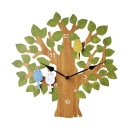 振り子時計 小鳥 振り子付 ステップムーブメント プラスチック 寝室 グリーン