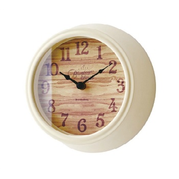 掛け時計 木目調 静音 クール シック アイボリー