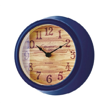掛け時計 木目調 静音 クール シック ネイビー