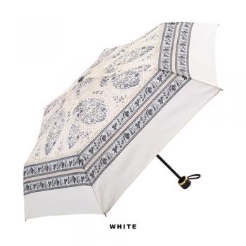 インド更紗柄折り畳み傘 ホワイト サラサ アンブレラ UV加工 高さ53 通販